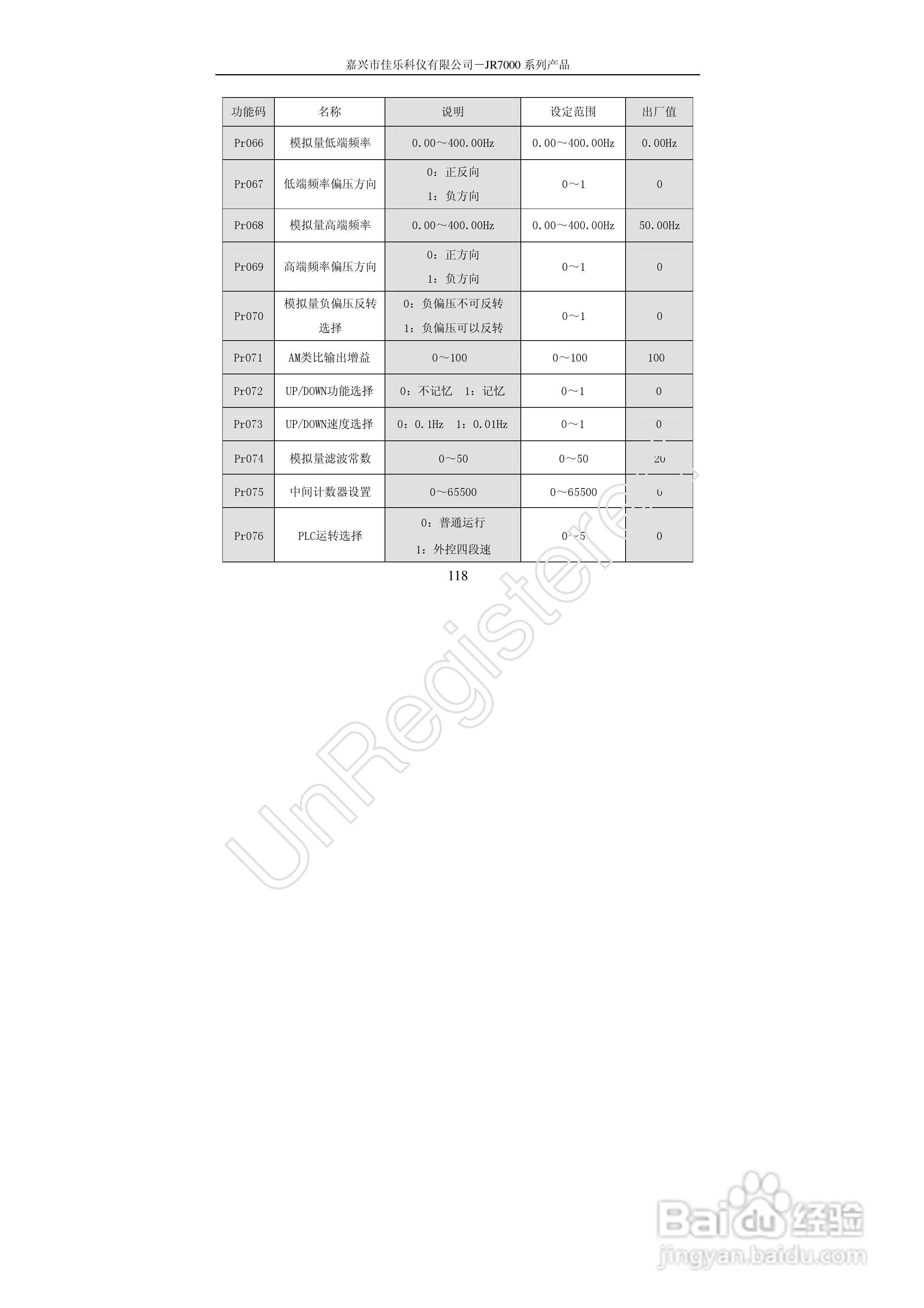 佳乐JR7000-315G-4-1090变频器使用说明书:[12]