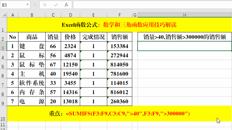 13个数学函数应用技巧解读，易学易用
