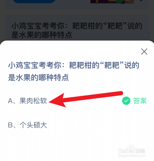 耙耙柑的耙耙说的是水果的哪种特点？蚂蚁庄园