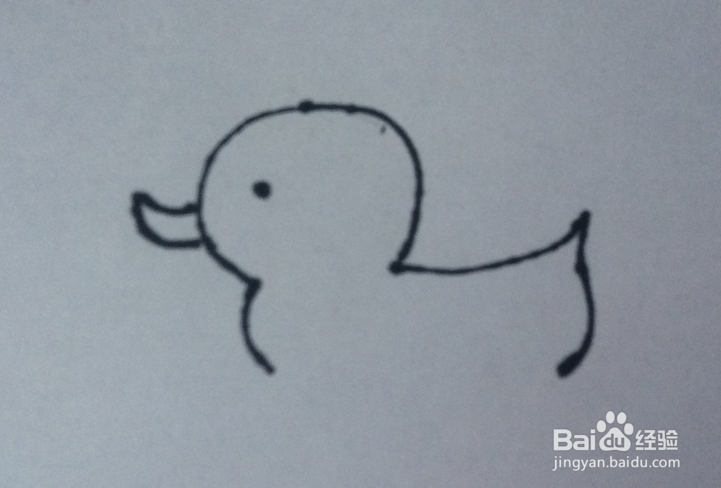 如何画鸭子的儿童画？