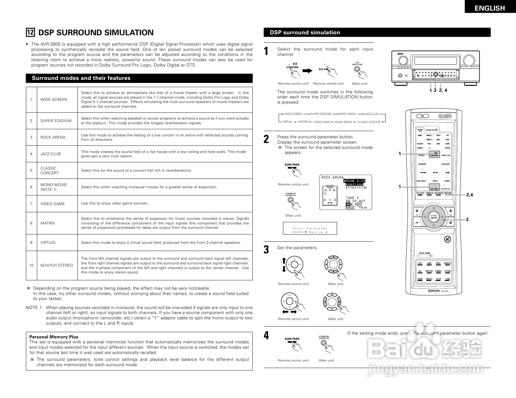 DENON AVR-3805收音环绕扩音机操作说明书:[3]