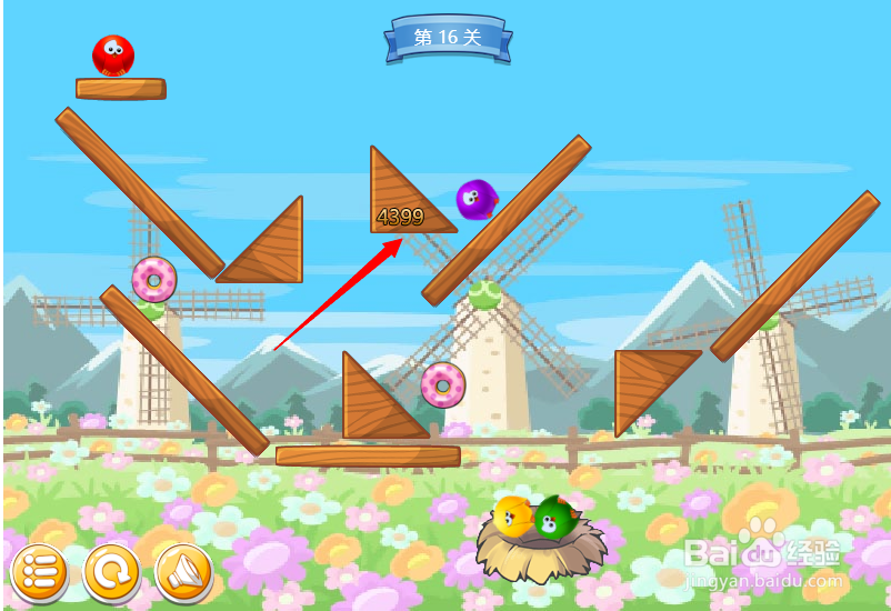 小游戏泡泡鸟历险记第16关
