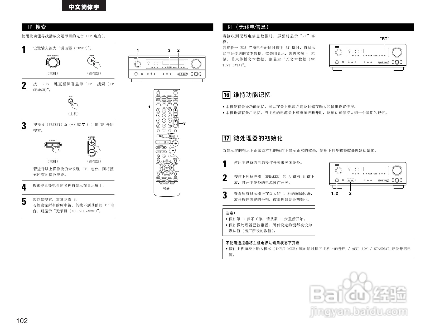 DENON AVR-1604收音环绕扩音操作说明书:[6]