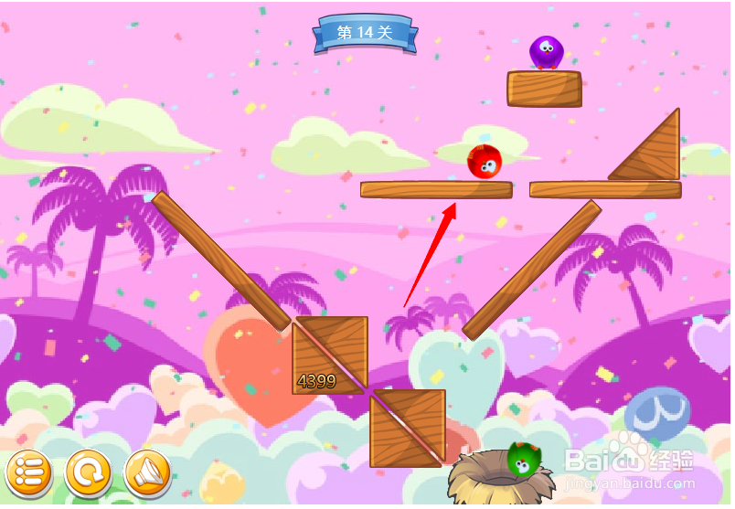 小游戏泡泡鸟历险记第14关