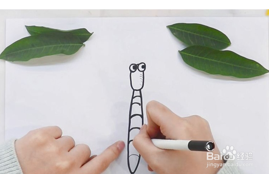 儿童贴画---用树叶怎么做好看的蜻蜓