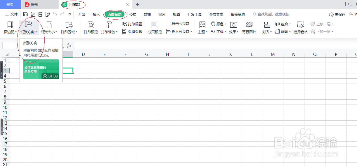 WPS office 2022表格如何设置纸张方向