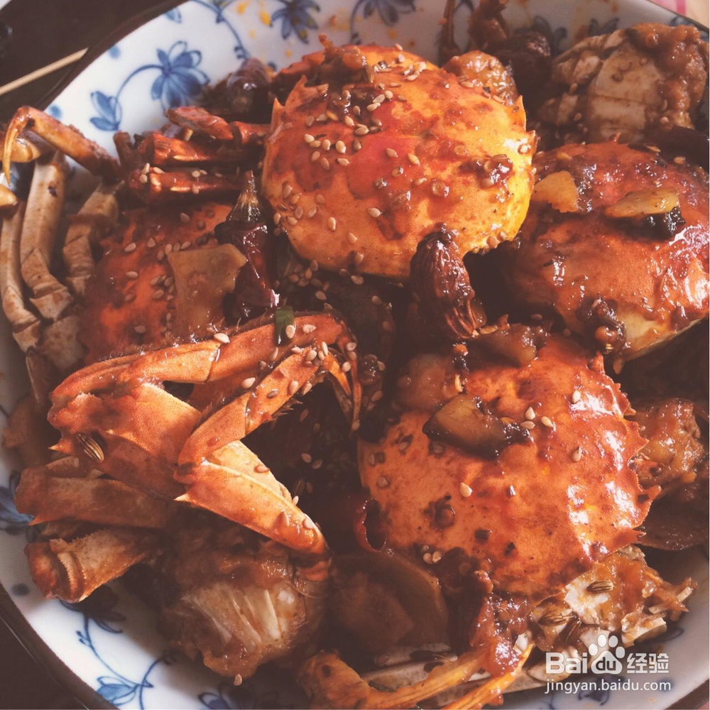 美味的香辣大闸蟹