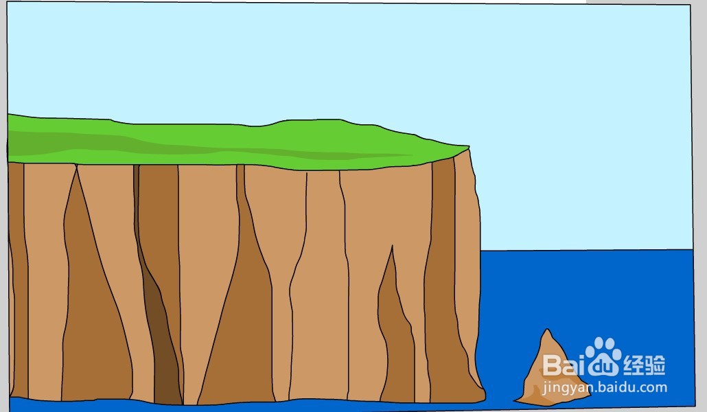 flash绘制一个山崖背景