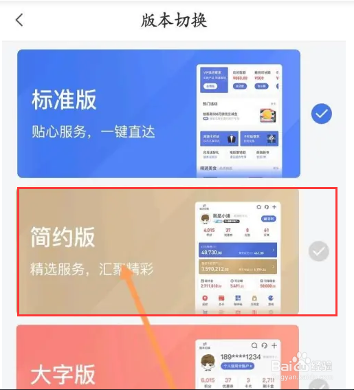 浦大喜奔APP如何切换简约版