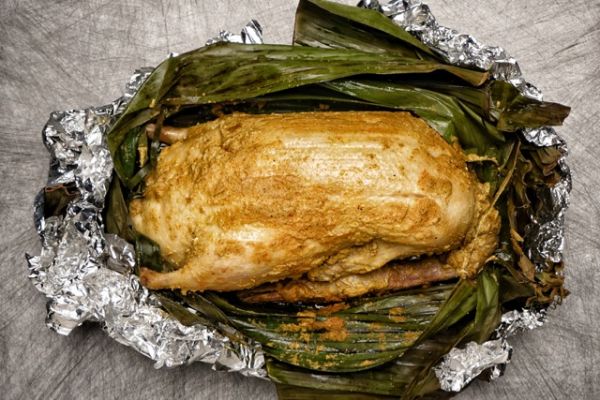 蕉叶椰香烤鸭