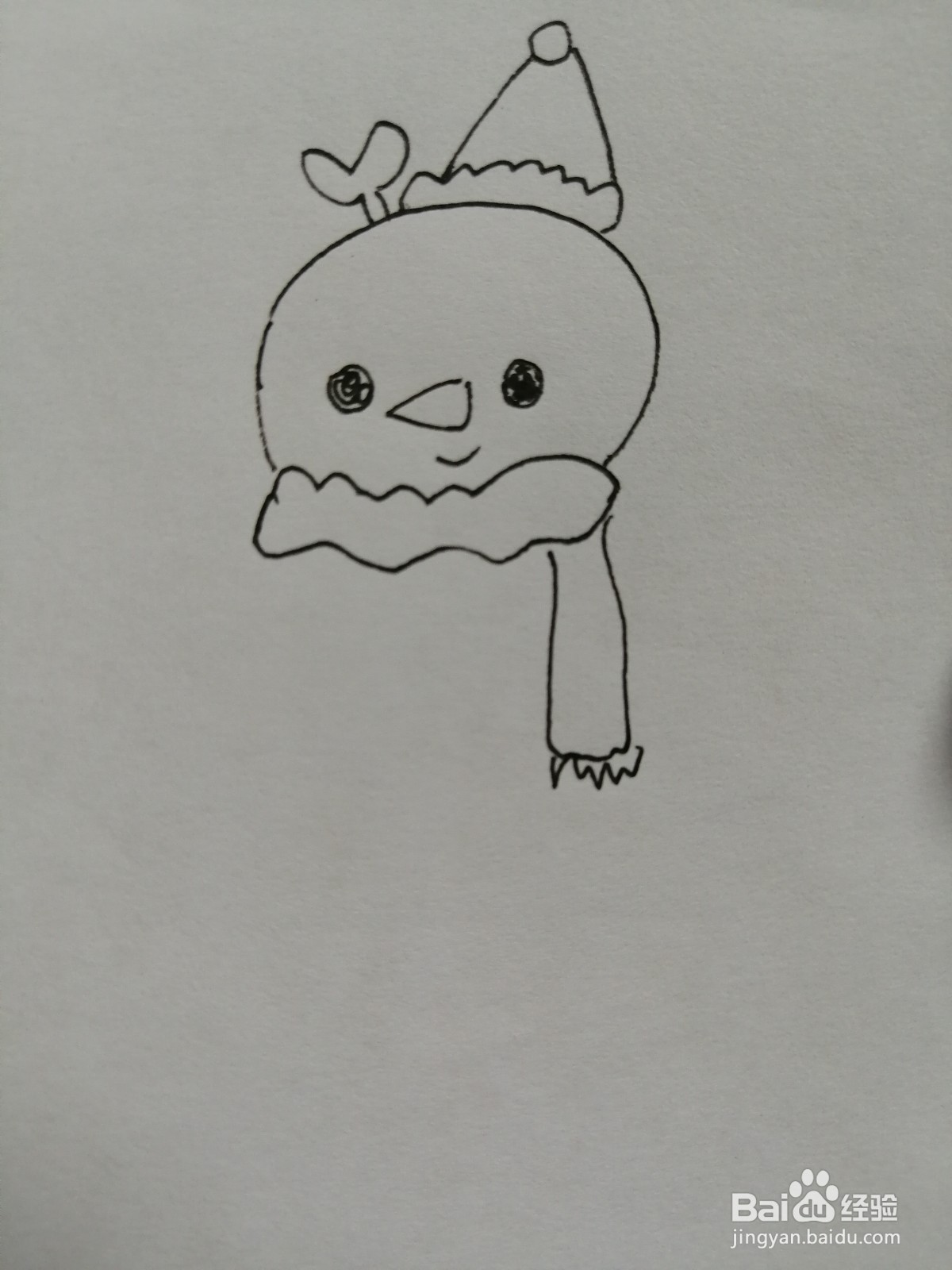 雪人宝宝怎么画