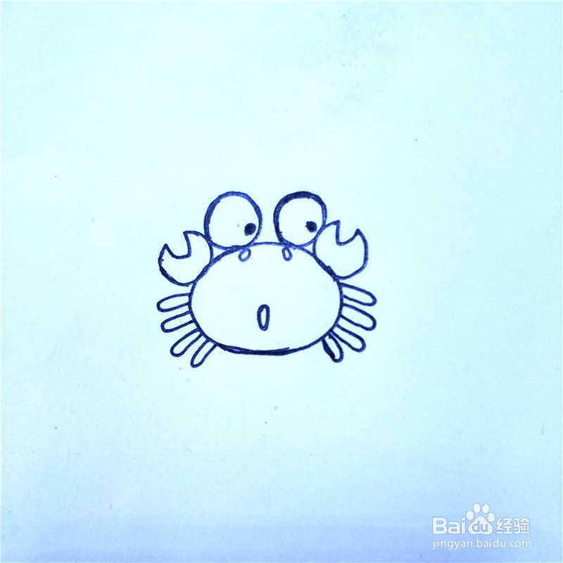 如何画螃蟹的简笔画