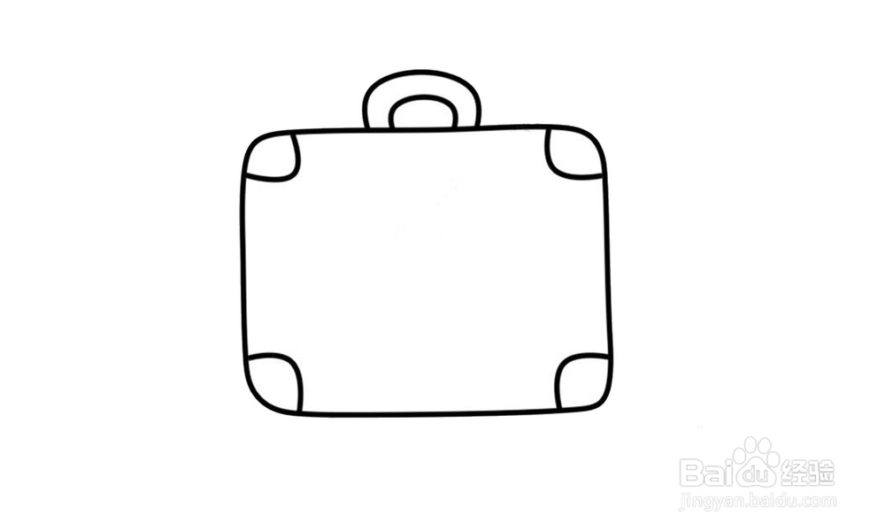 如何画出一个红色皮箱？