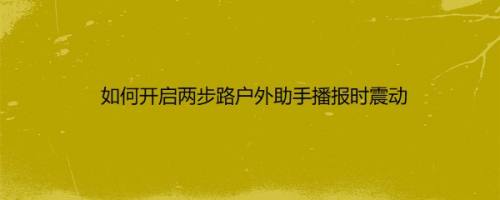 如何开启两步路户外助手播报时震动
