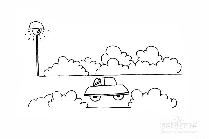 简笔画奔跑的汽车