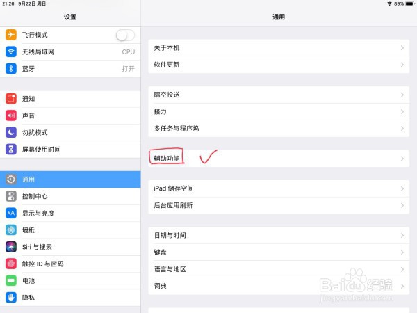 ipad亮度自动调节关闭