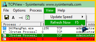 如何使用网络监视神器TcpView