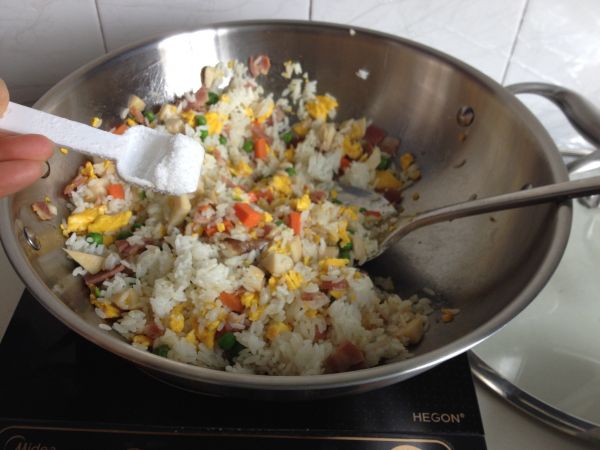 杏鲍菇培根蛋炒饭