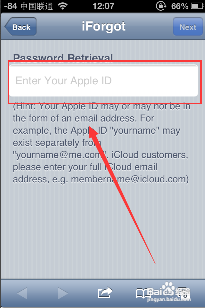 苹果手机Apple ID帐号密码忘记图步骤