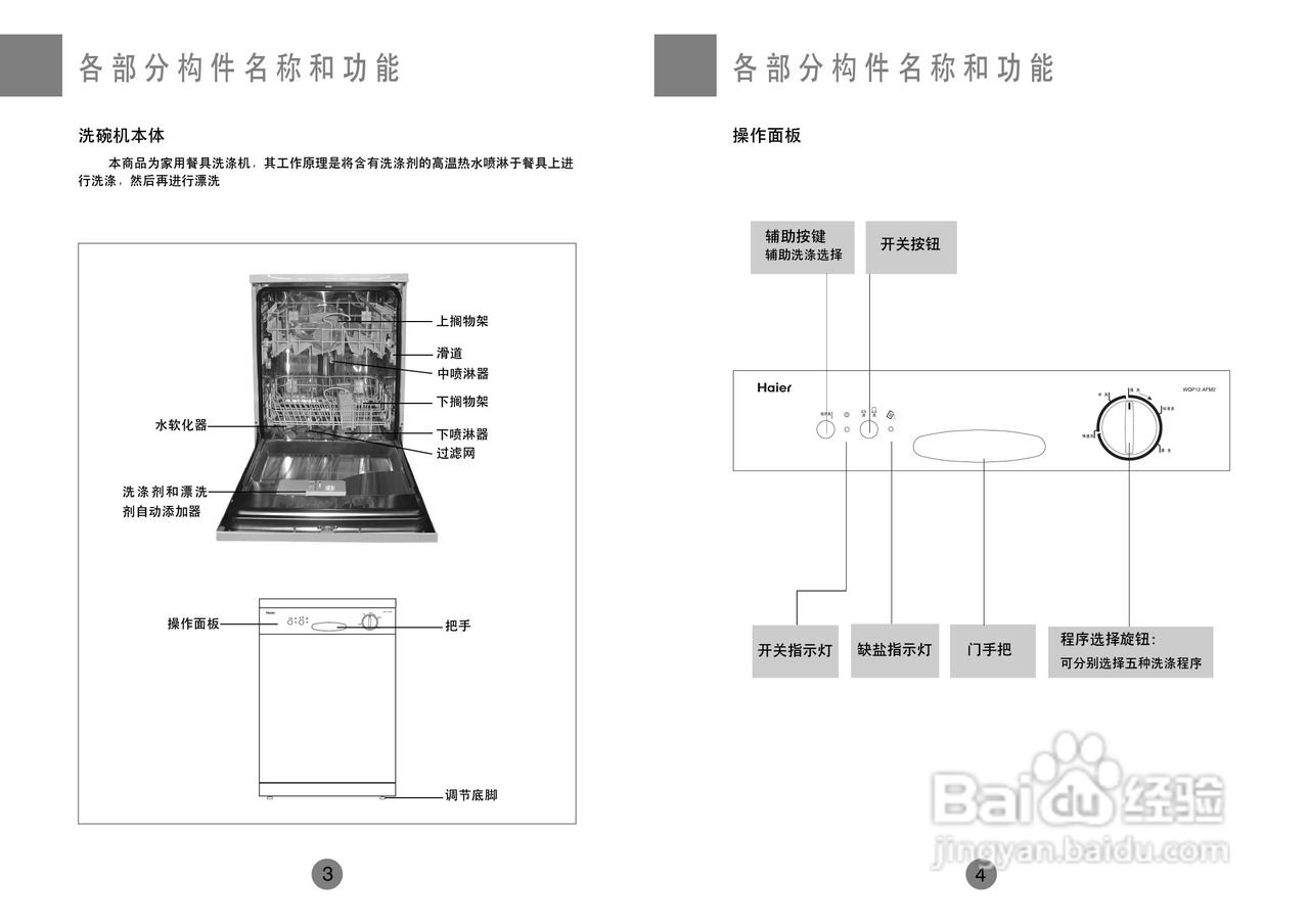 海尔洗碗机说明书图片图片