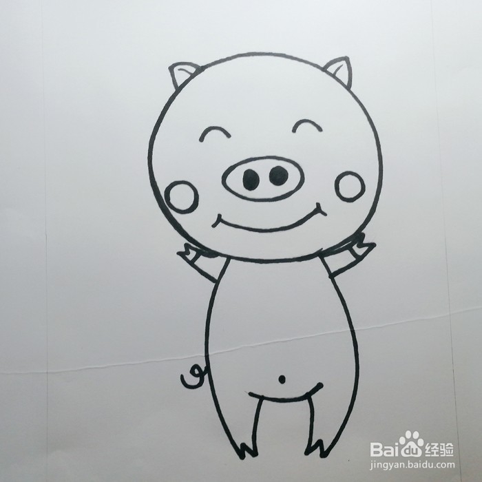 儿童绘本笑眯眯的小猪画法