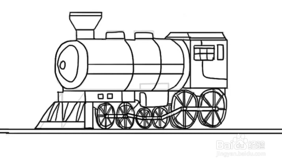 如何绘制老式蒸汽机火车头