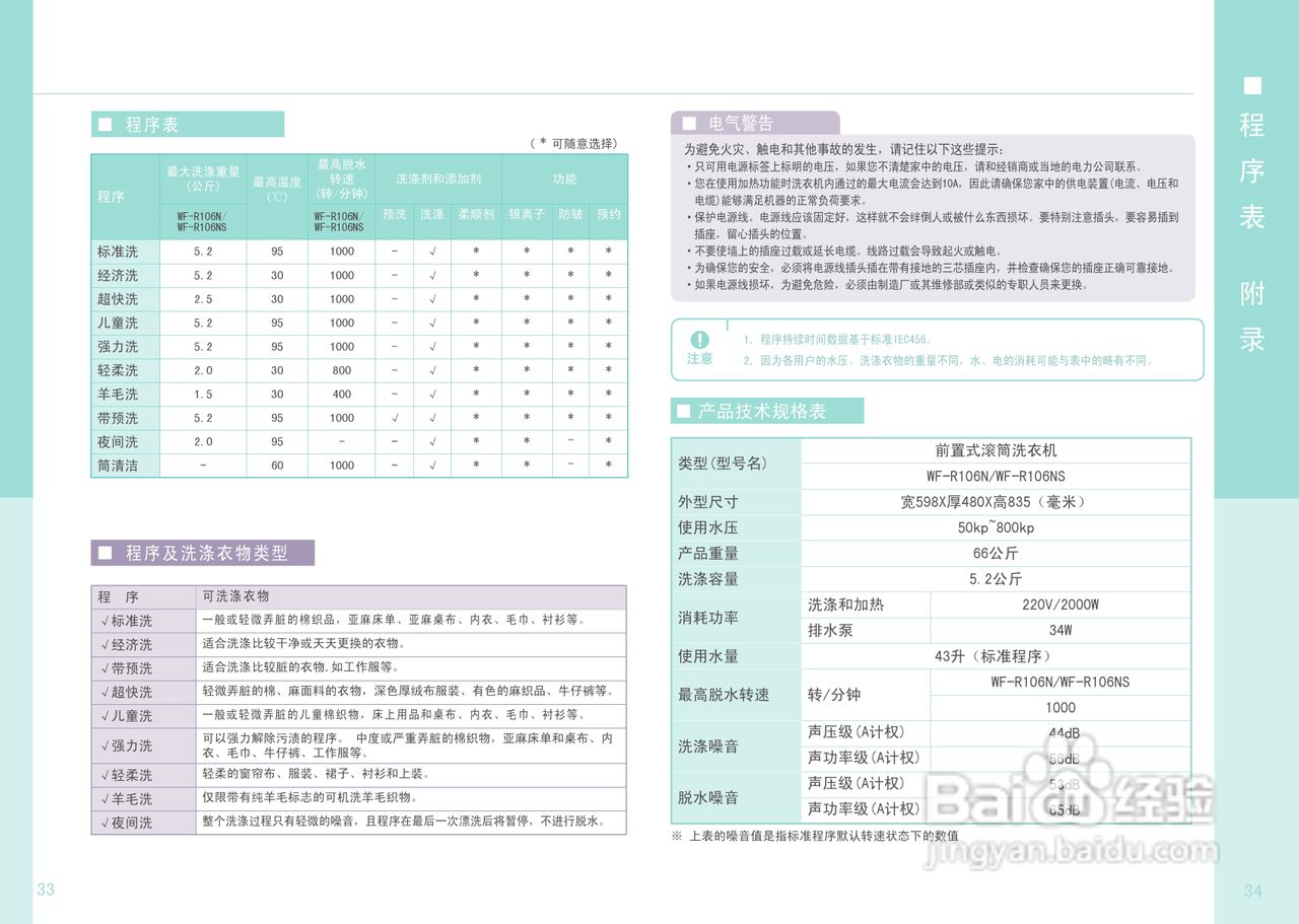 三星WF-R106NS洗衣机说明书