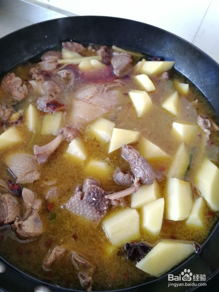 大鹅炖土豆美食教程!