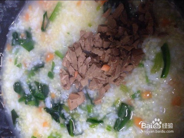海苔二米鸡肝粥的制作方法