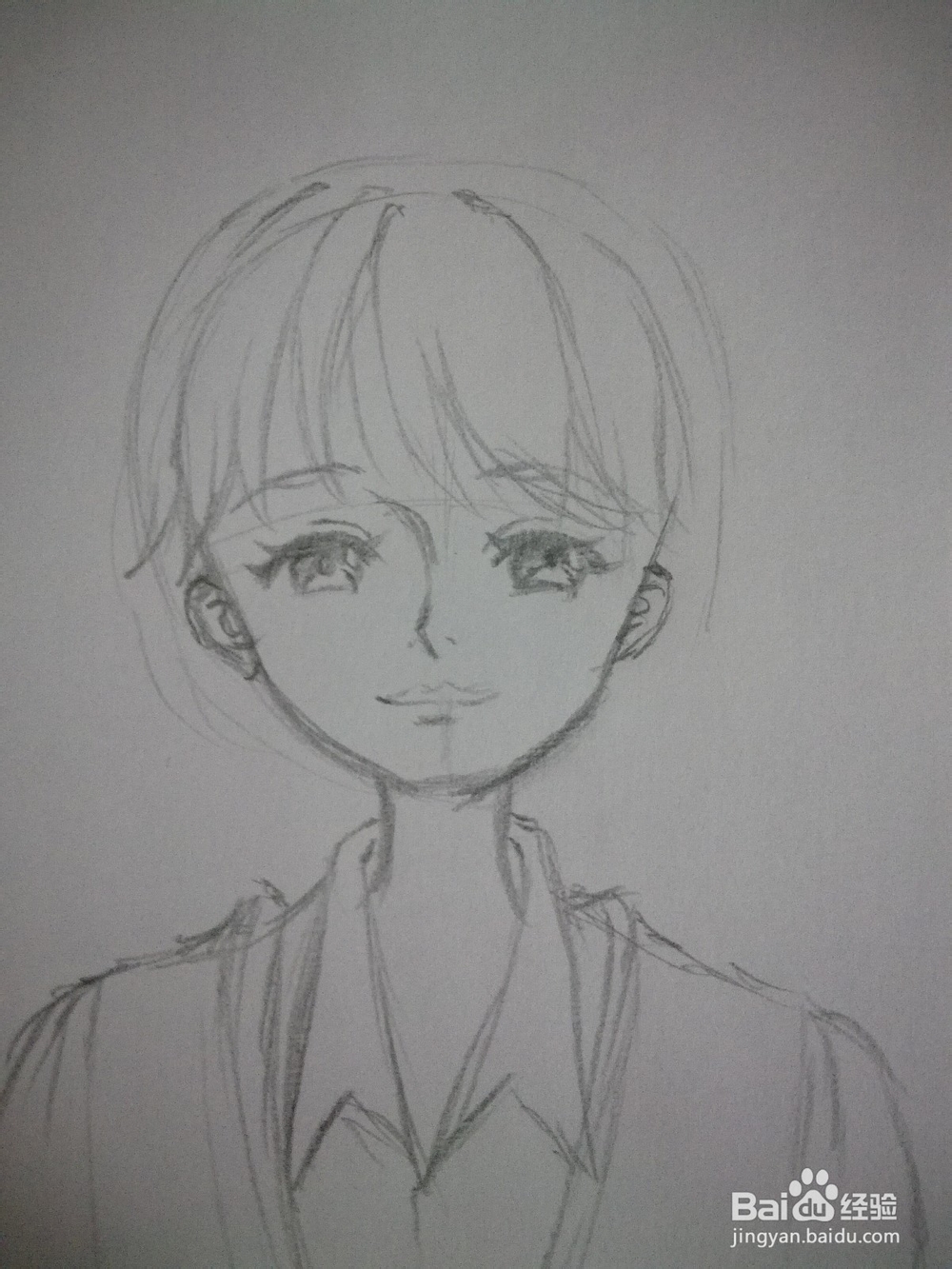 动漫男孩子头发画法