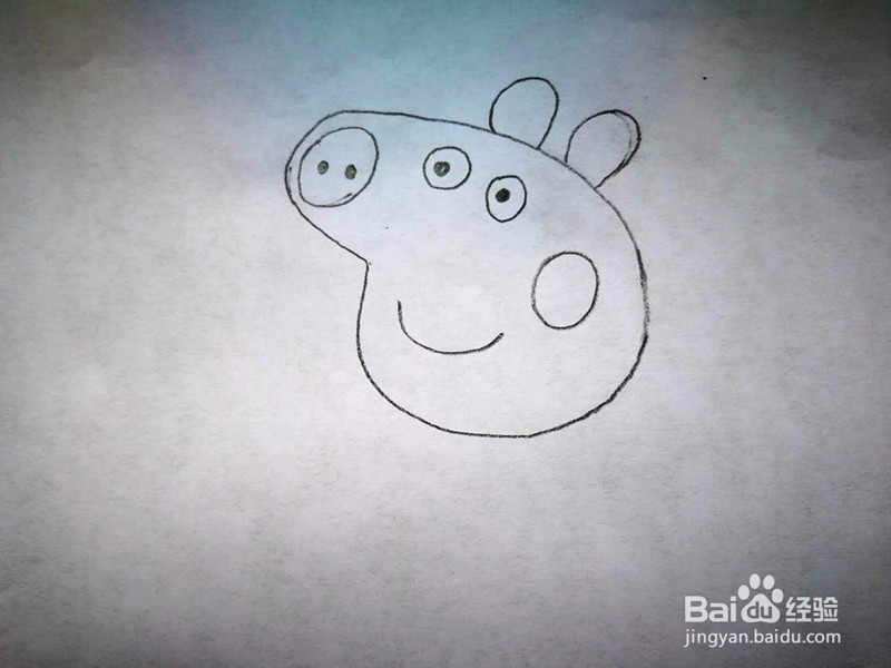 猪年画小猪——小猪佩奇的简笔画画法