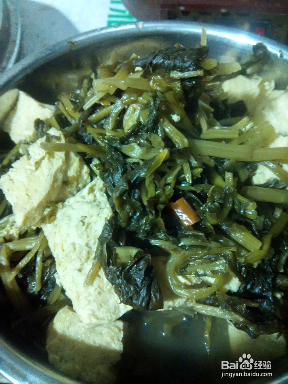 尖辣椒炖雪里红冻豆腐