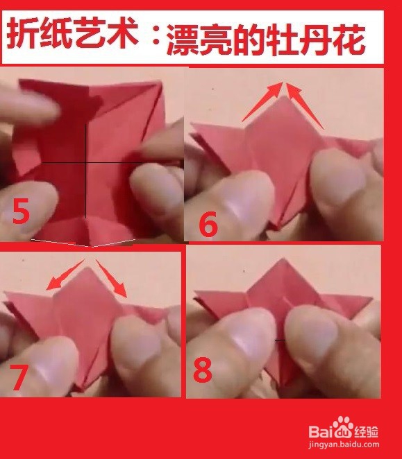 漂亮牡丹花的折纸艺术