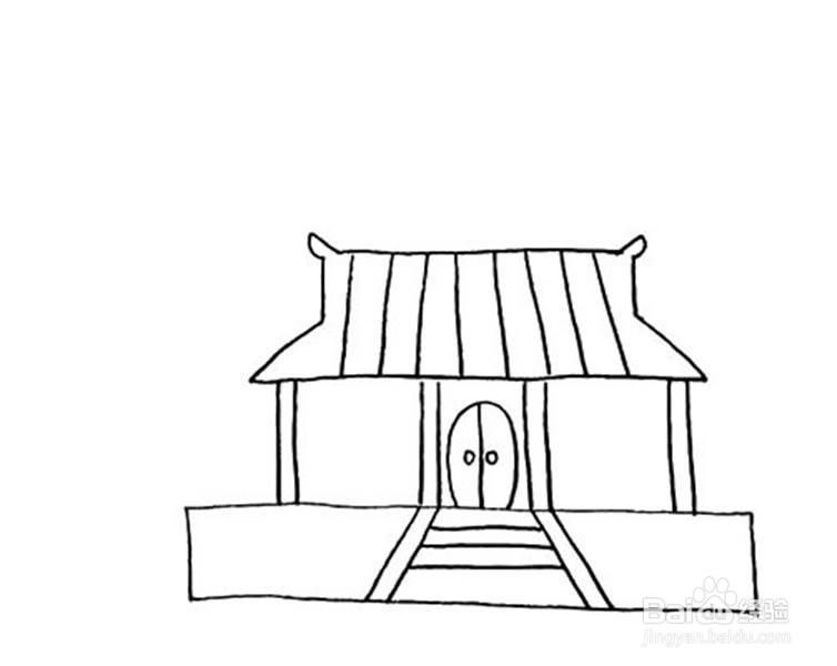 寺庙的儿童卡通简笔画教程