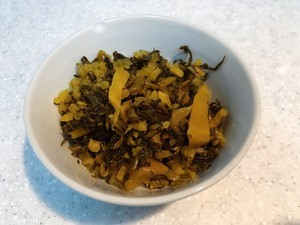 酸菜肉丝炒毛豆