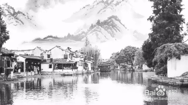 如何用PS把风景图片处理成水墨画效果