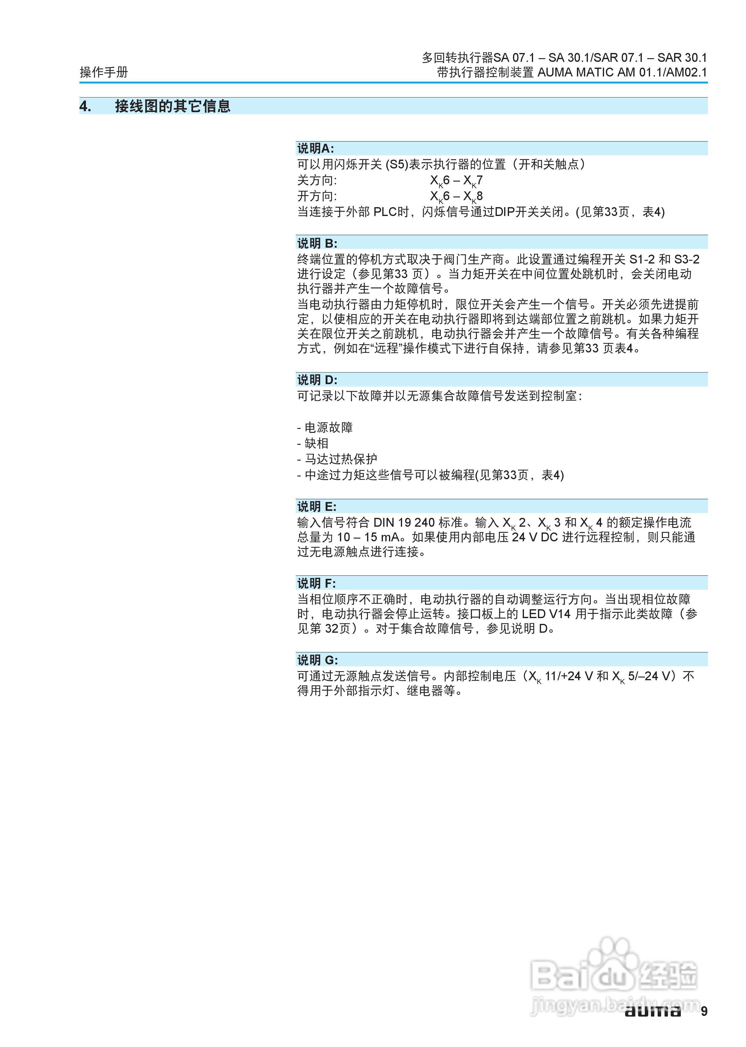 AUMA电动多回转执行器操作说明书:[1]