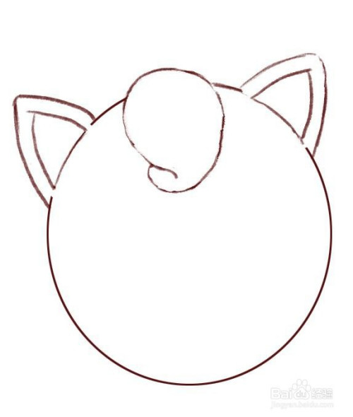 怎么画精灵宝可梦里呆呆的胖丁