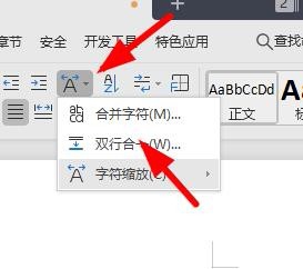 WPS如何进行双行合一
