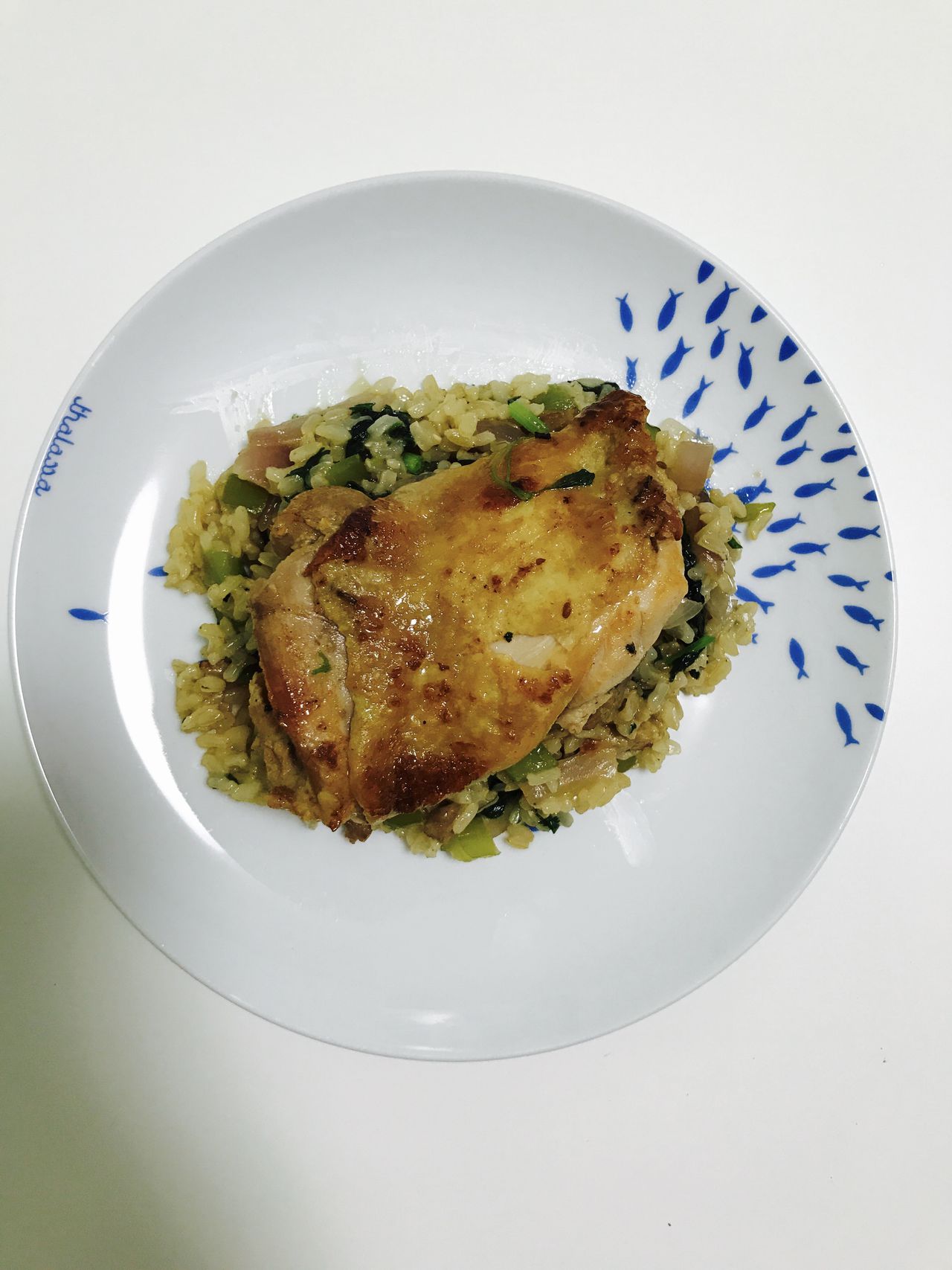 香煎鸡腿糙米饭,原来饭还可以做的这么美味!