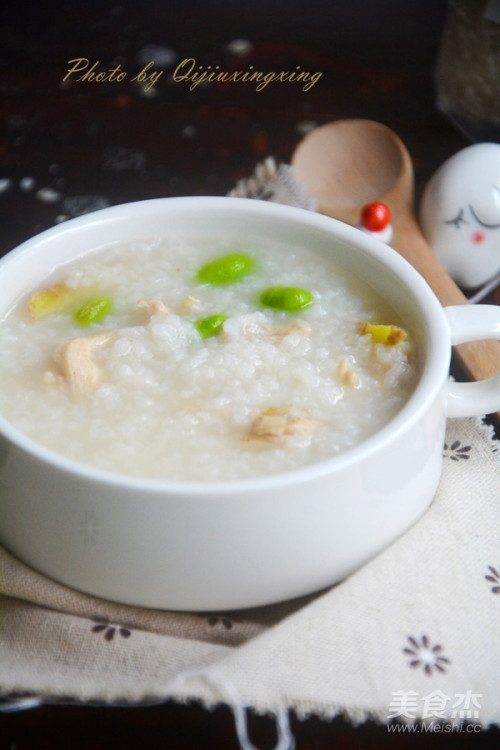 毛豆鸡肉粥的做法
