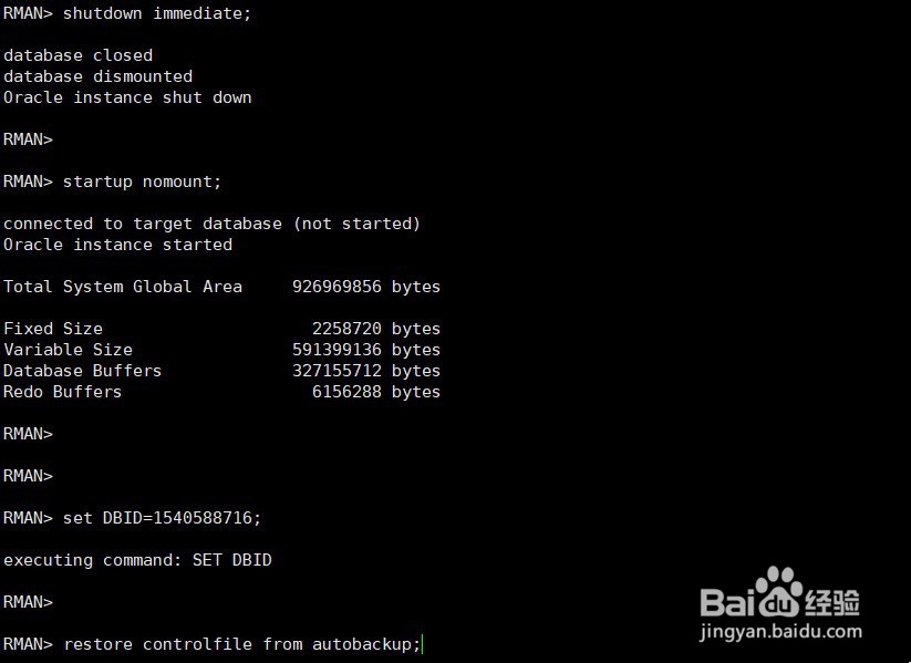 单实例下如何进行控制文件的恢复