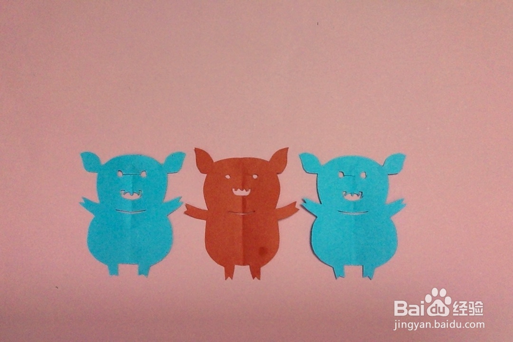 手工剪纸小猪怎么剪简单亲子互动游戏小猪的剪法