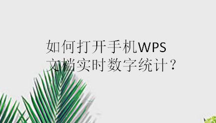 如何打开手机WPS文档实时数字统计