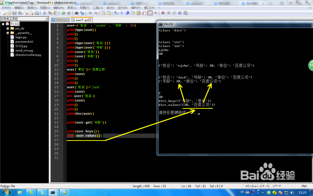 怎么使用python有dict字典类型数据