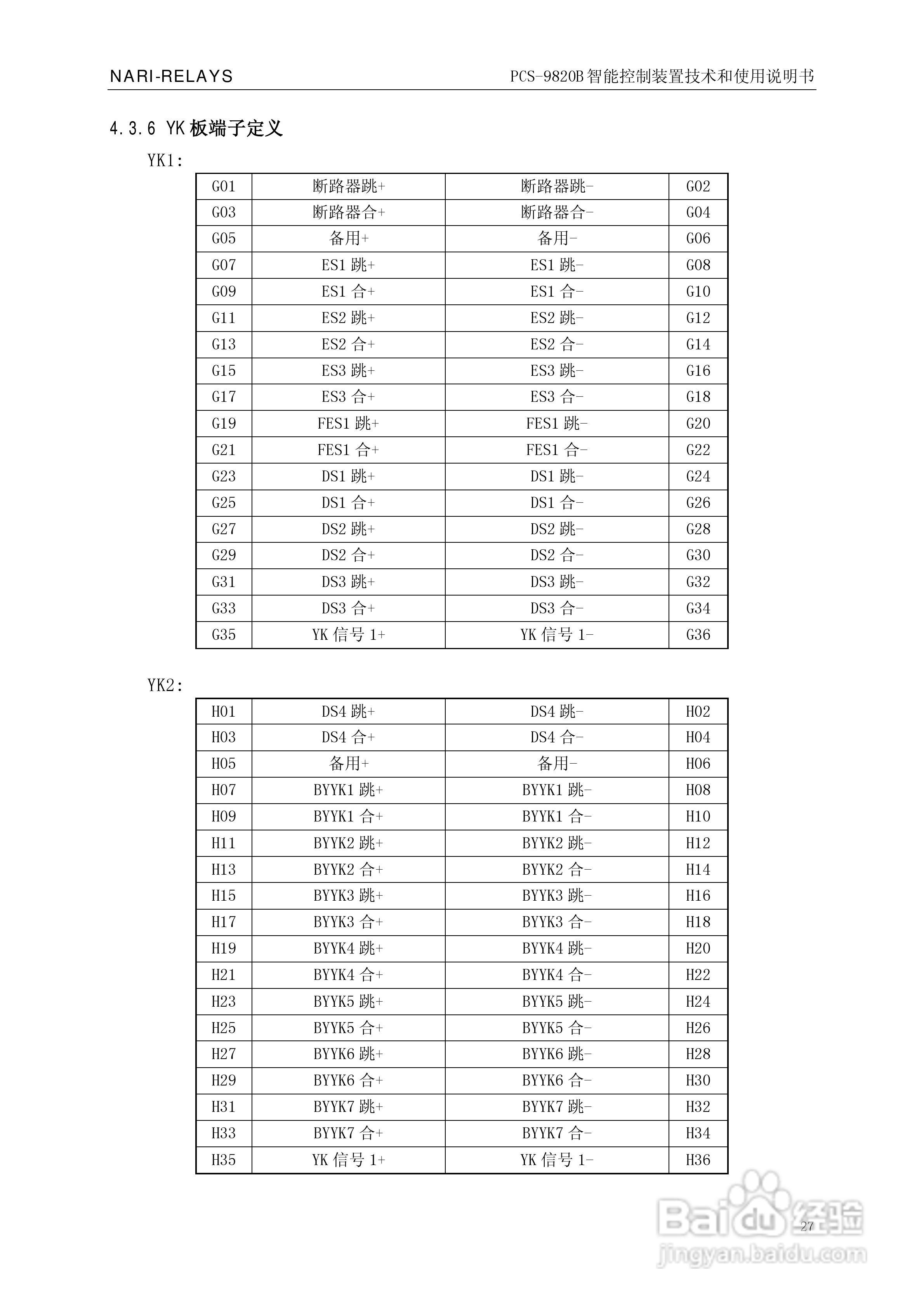 南瑞继保PCS-9820B智能控制装置使用说明书:[4]