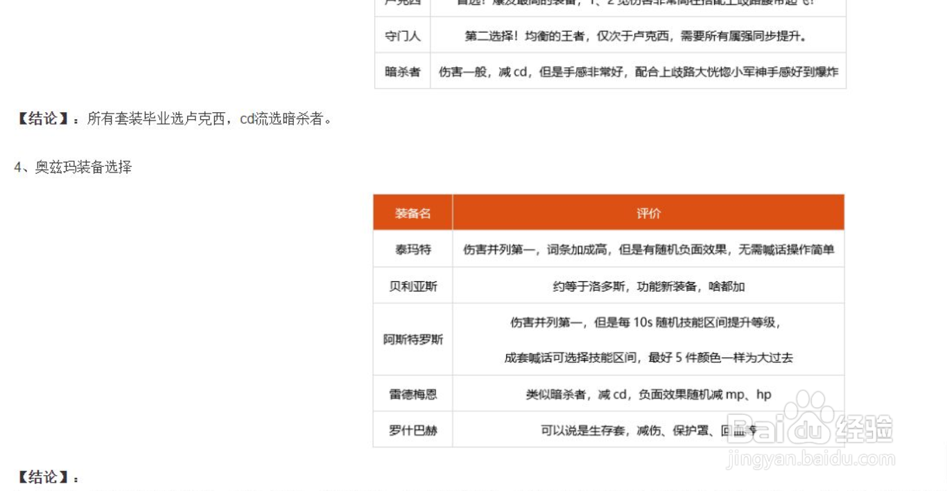地下城狂战士奥兹玛装备选择攻略