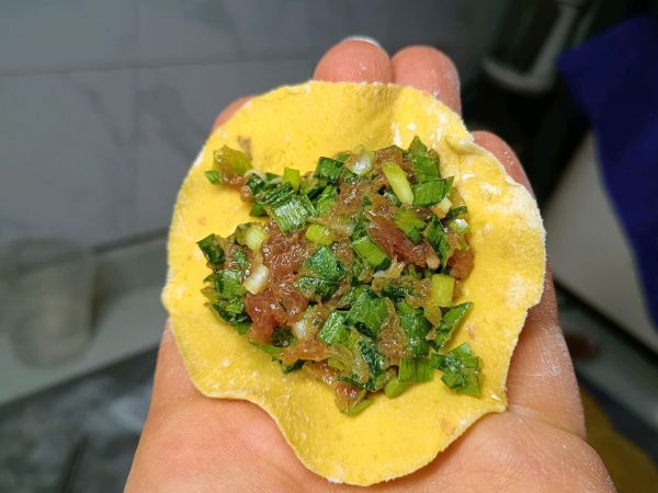 黄花鱼五花肉韭菜水饺