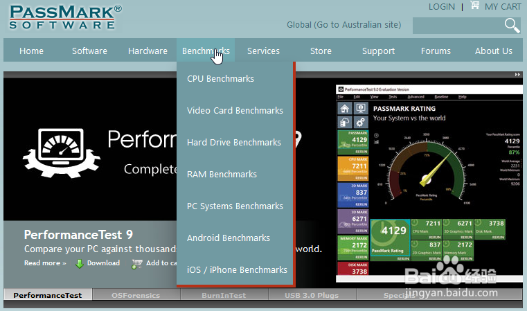 cpu、显卡、内存、硬盘 基准测试平台:passmark