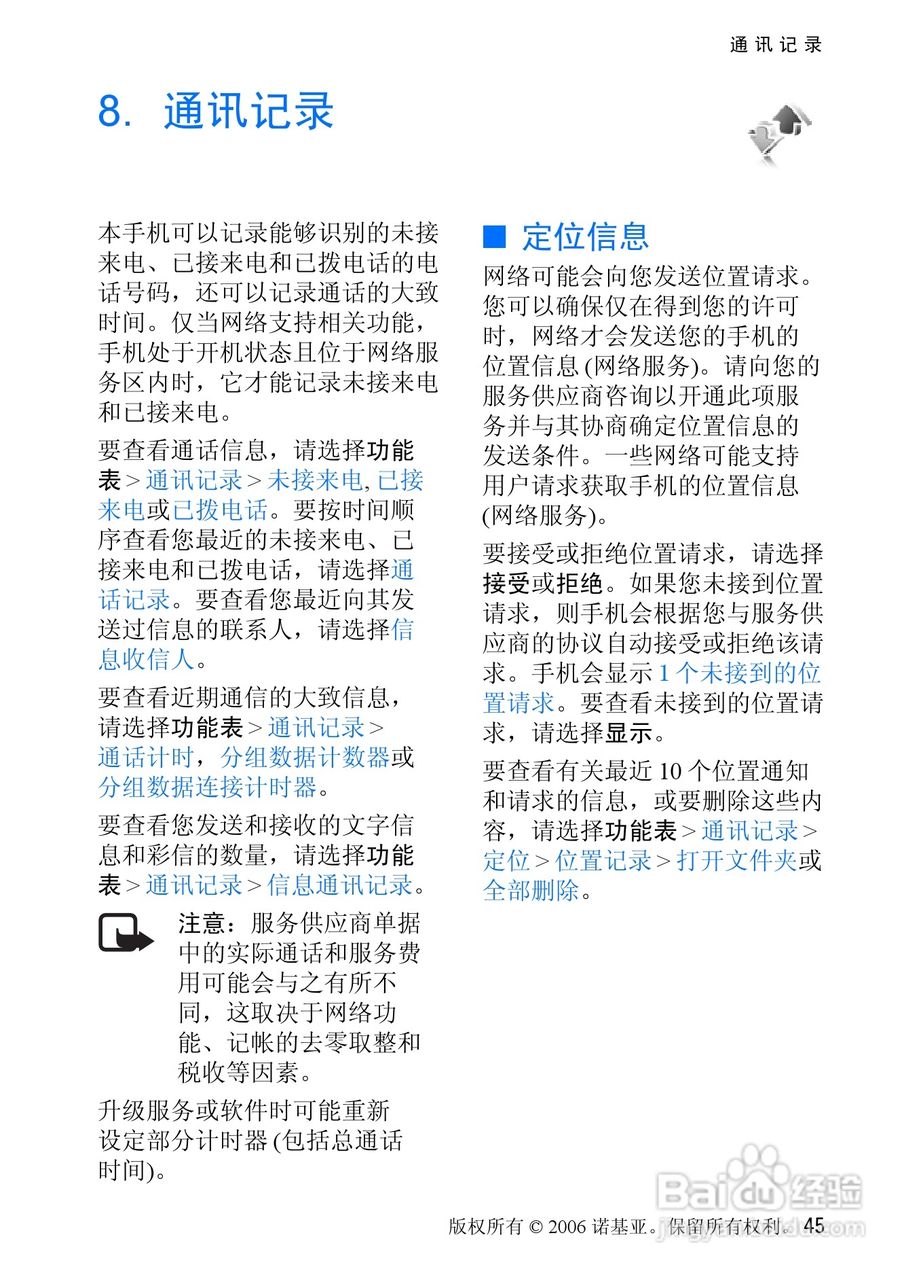 诺基亚6085手机使用说明书:[5]